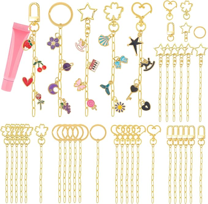 Ecoofor 50 Set Keychain Making Kit, 5 Style Metal Keychain Clips - Image 8