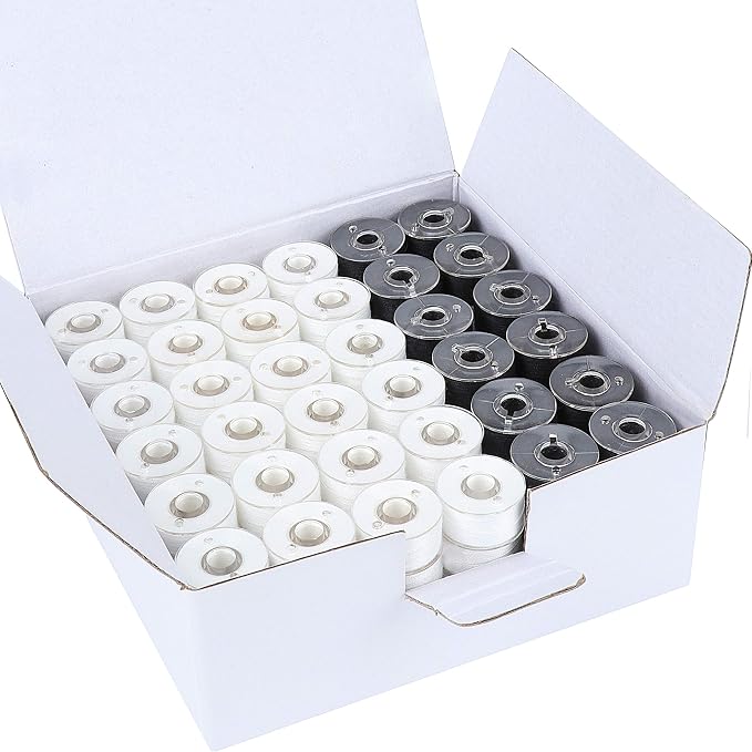 New brothread 144pcs 60S/2 Prewound Bobbin Thread Plastic Size A SA156 by Newbrothread