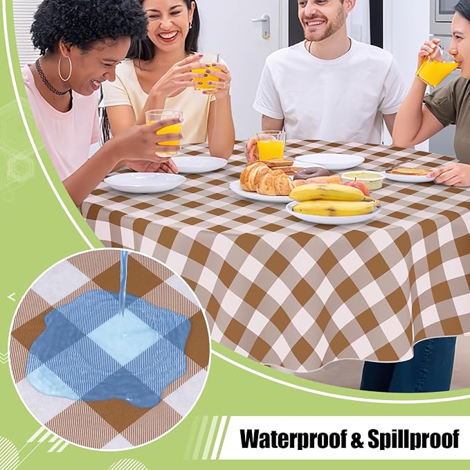 Smiry Plastic Table Cloth, Waterproof Vinyl Tablecloth - Image 2