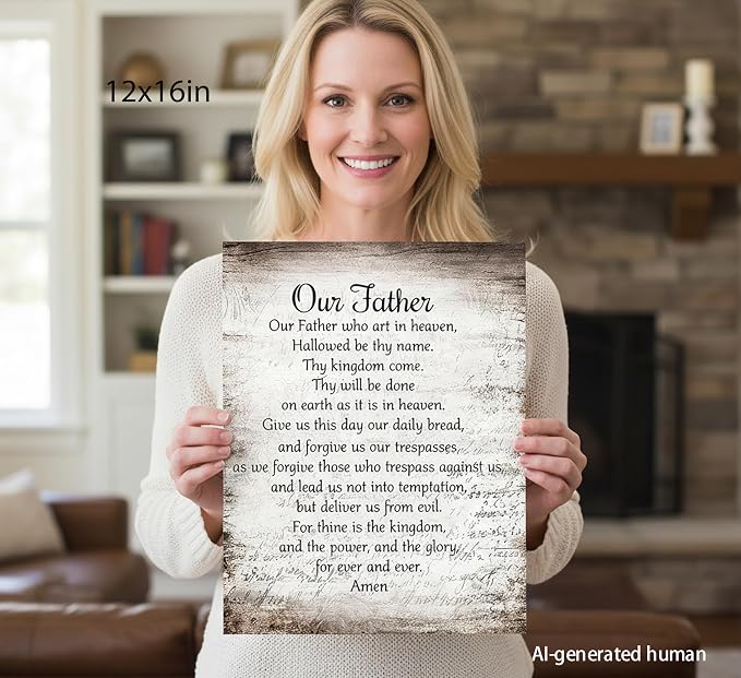 YOXORDQ Our Father Prayer Canvas Wall Art-Canvas Wrapping 12x16in | Christian - Image 5