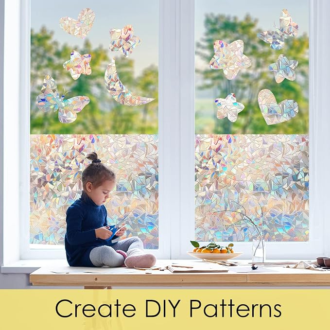 STATINT Privacy Window Film, Decorative Stained Glass Film, Rainbow Static - Image 7