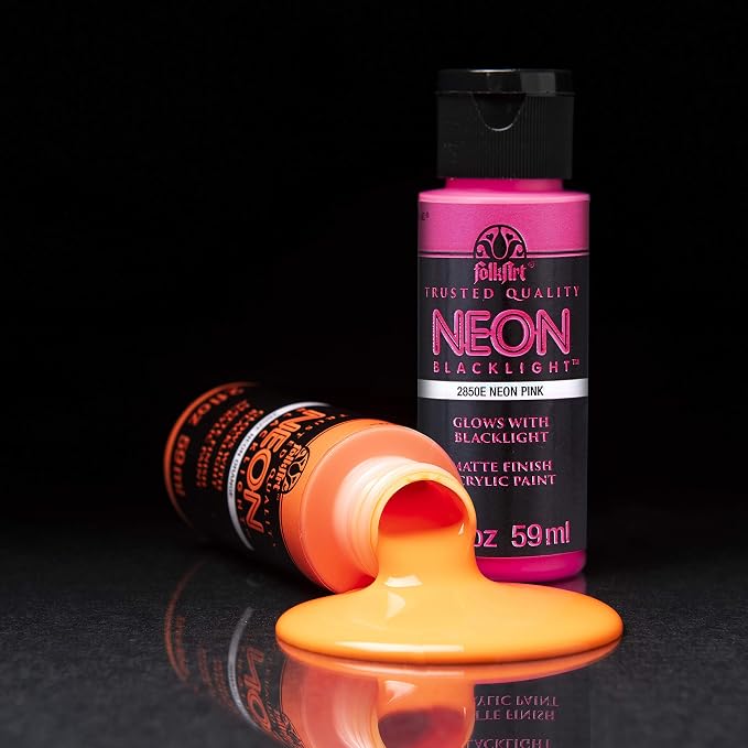 FolkArt Neon Glow Acrylic Paint Set, 2 oz, 8 Fl Oz - Image 4