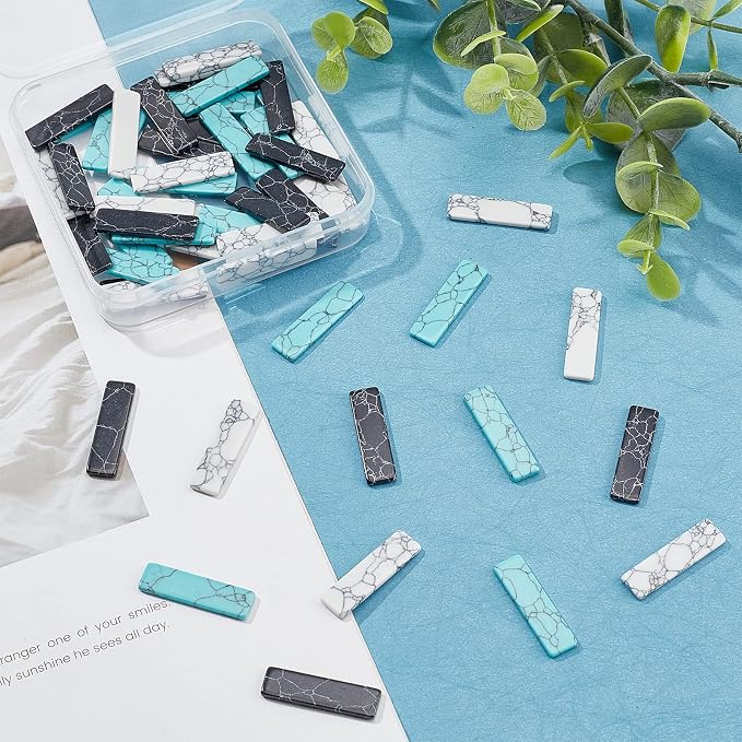 arricraft 60 Pcs Synthetic Turquoise Cabochons - Image 5