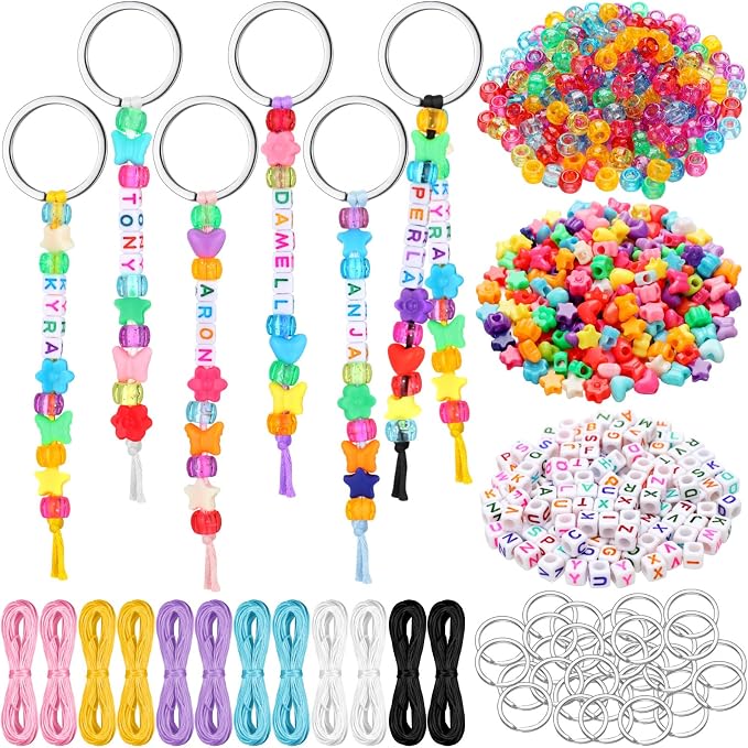Landical 564 Pcs DIY Bead Keychain Kit Key Chain Making Craft Adjustable Letter by Landical