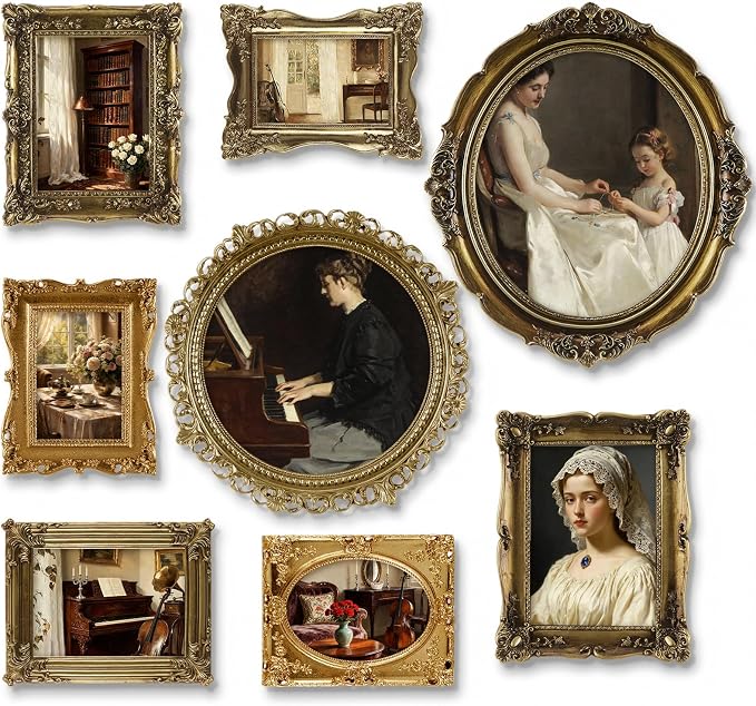 8 Pcs Vintage Picture Frames Set by Lineshading