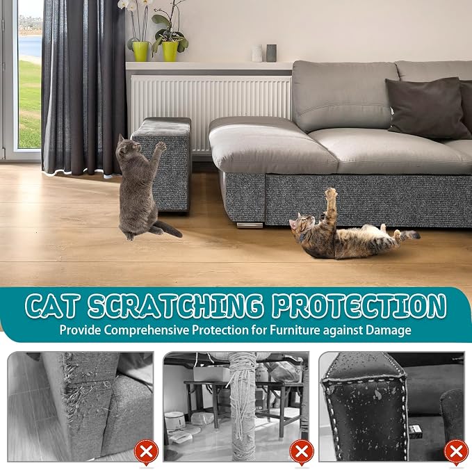 Climbing Cat Scratcher Mat Trimmable Cat Scratching Post Carpet 157.4’’x15.8’’ - Image 5