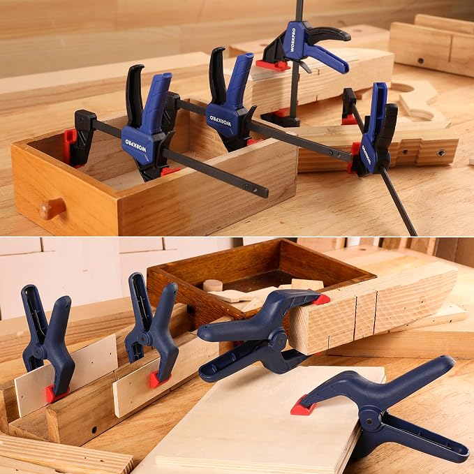 WORKPRO 8-Piece Clamp Set for Woodworking, Light-Duty Quick-Change - Image 6