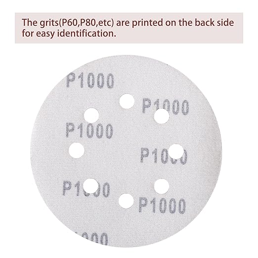150pcs 1000 Grit Sanding Discs, 5-Inch 8-Hole Sandpaper, for Woodworking or Automotive