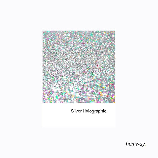 Hemway Glitter Grout Additive add Sparkle to Mosaic Tiles, Bathrooms, Wet Rooms, Kitchens, Tiled Based Rooms and Cement Based Grouts 100g / 3.5oz - Silver Holographic