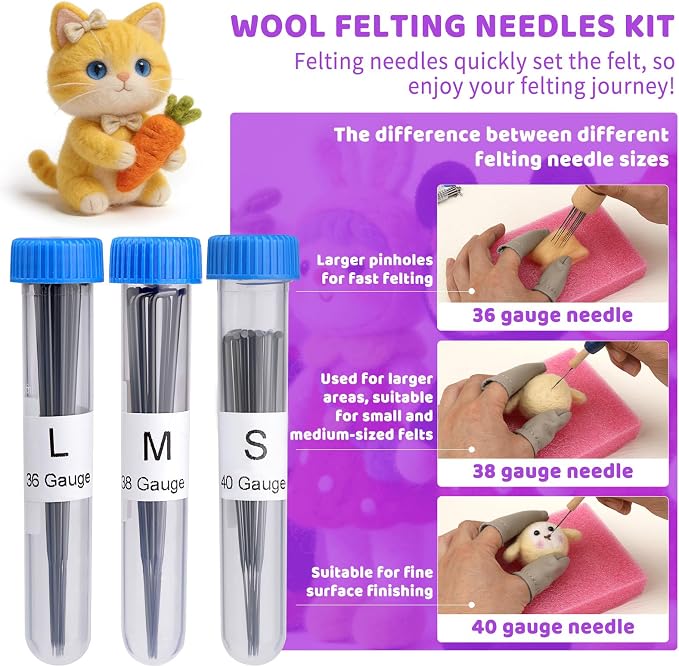 LOKUNN Needle Felting Kit, 55 Colors Felting Wool Kit - Image 4
