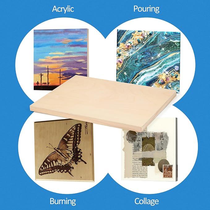 Falling in Art 2 Pack 12x16 Unfinished Birch Wood Panels Kit - Image 3