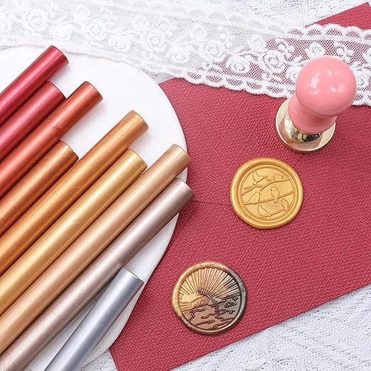 Bronze Wax Seal Sticks, 30pcs Sealing Wax Sticks, HOSEALING Glue Gun Wax Seal Sticks for Wax Seal Stamp, Premium Sealing Wax for Wedding Invitations, Letter, Envelope (Mini Size)