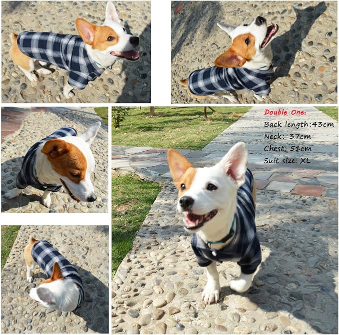 Dog Shirt, Koneseve Pet Plaid Polo Clothes Shirt T-Shirt, Sweater Bottoming - Image 6