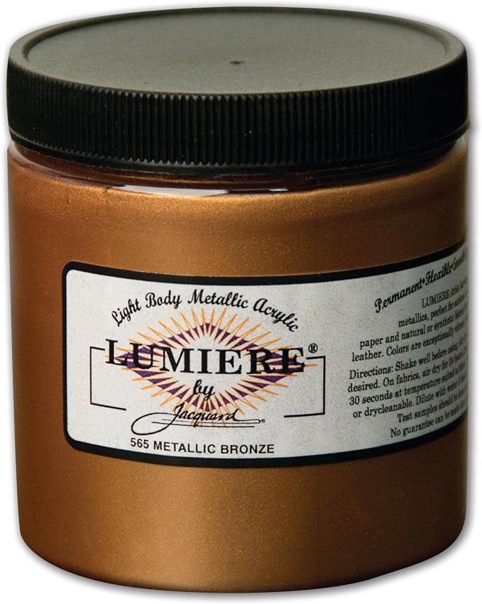 Jacquard Lumiere 8oz Fabric Paint Metallic Bronze by Jacquard