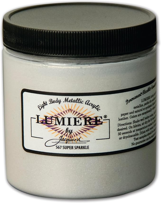 Jacquard Lumiere 8oz Fabric Paint Super Sparkle by Jacquard