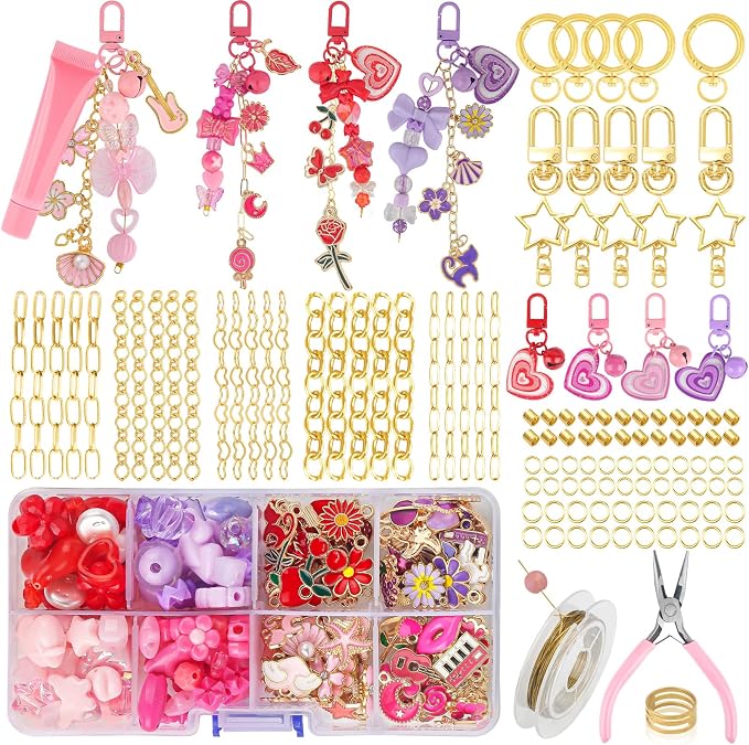 Ecoofor 458 Pcs Keychain Making Kit — Includes 19 Keychain Clips, 25 Extender - Image 7