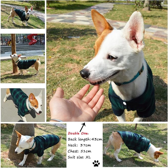 Koneseve Dog Shirt Pet Plaid Clothes T-Shirts Sweater Bottoming Shirt - Image 7