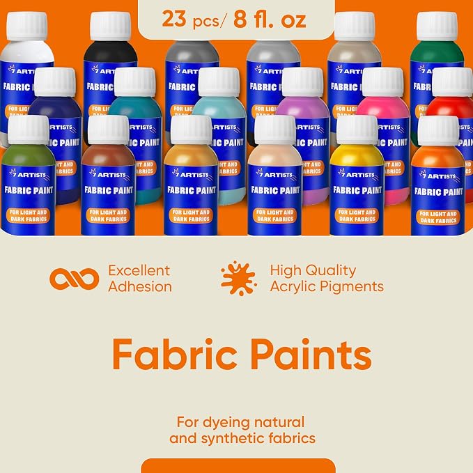Blue Fabric Paint 8 fl. oz – Permanent Fabric Paint Blue - Image 2