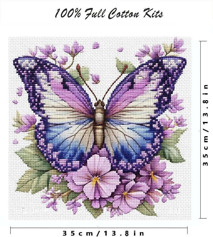 Butterfly Stamped Cross Stitch Kits - Image 2