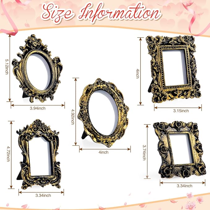 Maitys 10 Pcs Mini Picture Vintage Frames - Image 3
