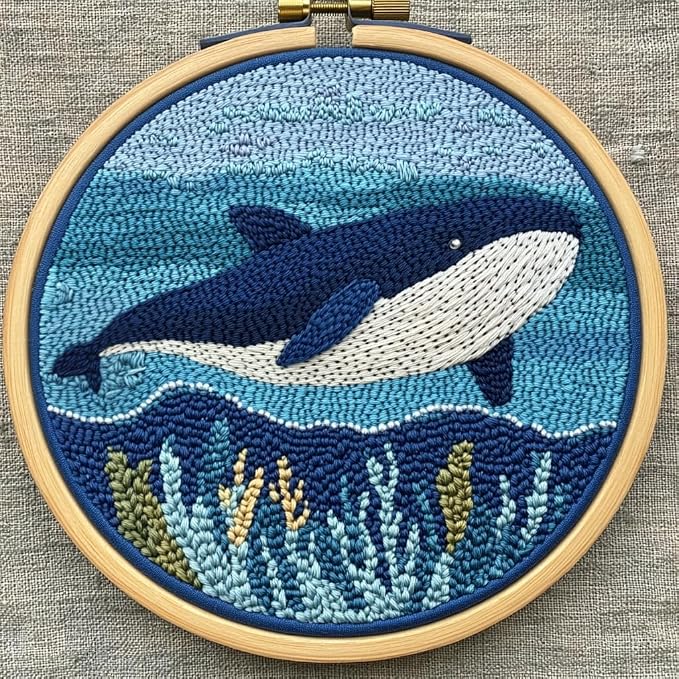 Punch Needle Kit for Beginners – Whale Punch Stitching Kit for Adults, DIY by Unknown