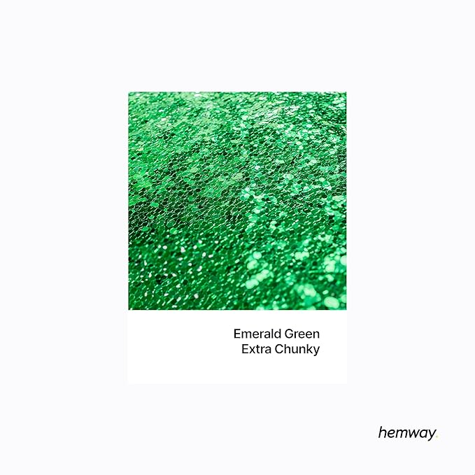Hemway Polyurethane & Epoxy Resin Glitter 100g / 3.5oz Metallic Crystal Flake Additive for Flooring Jewelry Tumblers Glass Pigment - Extra Chunky (1/24" 0.040" 1mm) - Emerald Green