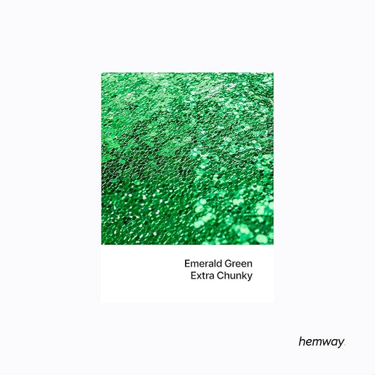 Hemway Polyurethane & Epoxy Resin Glitter 100g / 3.5oz Metallic Crystal Flake Additive for Flooring Jewelry Tumblers Glass Pigment - Extra Chunky (1/24" 0.040" 1mm) - Emerald Green