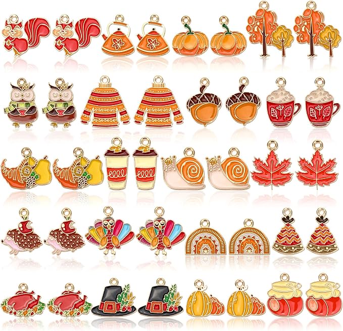 MARFOREVER 40Pcs/20 Pairs Fall Charms, Thanksgiving Charm by MARFOREVER