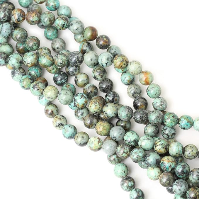 35PCS 10mm Natural African Turquoise Stone Gemstone Round Loose Beads - Image 4