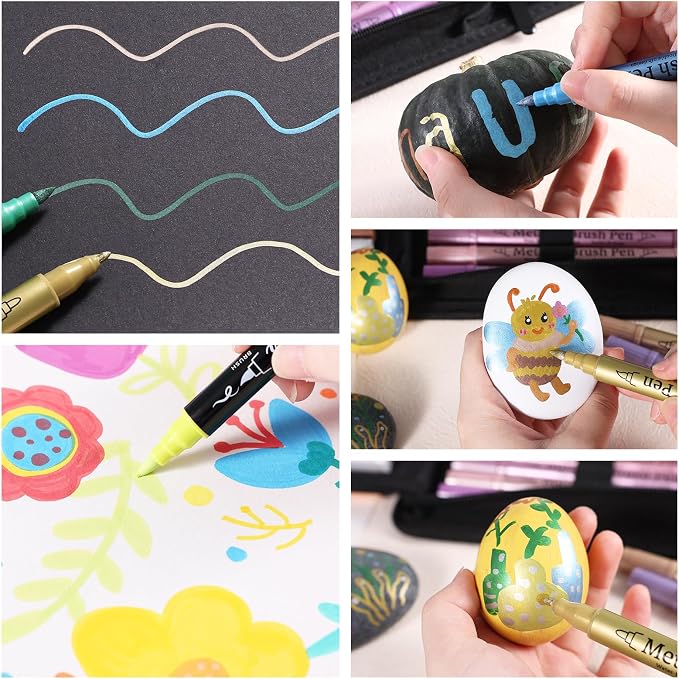 24 Metallic & 24 Acrylic Paint Markers Pens - Image 5