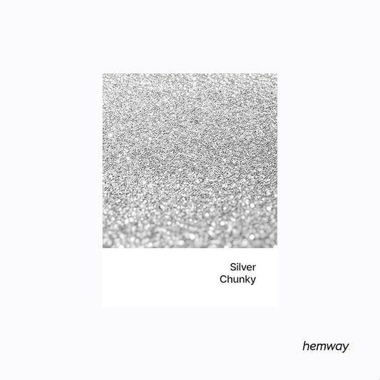 Hemway Polyurethane & Epoxy Resin Glitter 100g / 3.5oz Metallic Crystal Flake Additive for Flooring Jewelry Tumblers Glass Pigment - Chunky (1/40" 0.025" 0.6mm) - Silver