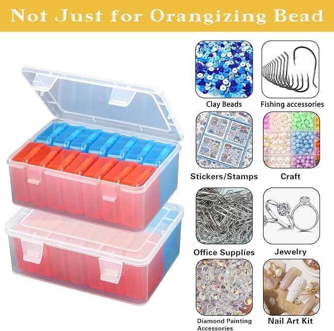 Mathtoxyz Small Bead Organizers, 30 Pieces Plastic Storage Cases Mini Clear - Image 5