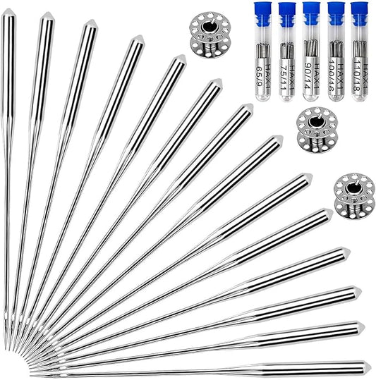 100PCS Sewing Machine Needles, Universal Sewing Machine Needle for Singer, Brother, Janome, Varmax, Needles for Sewing Machine with Sizes HAX1 65/9, 75/11, 90/14, 100/16, 110/18