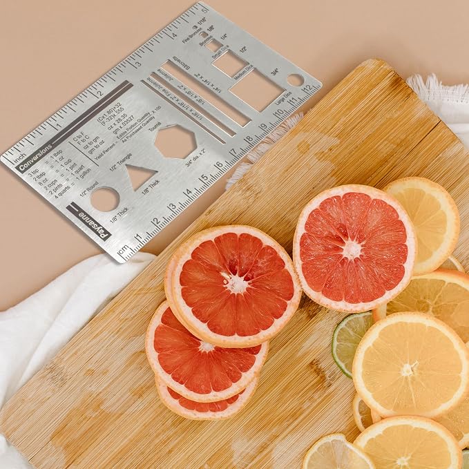 Culinary Ruler Mini Cutting Reference Template Cooking Measurement | stainless - Image 7