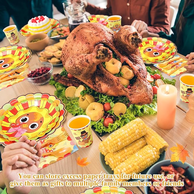 Pickmesh 400 Pcs Turkey Thanksgiving Party Supplies Include Disposable Paper - Image 6