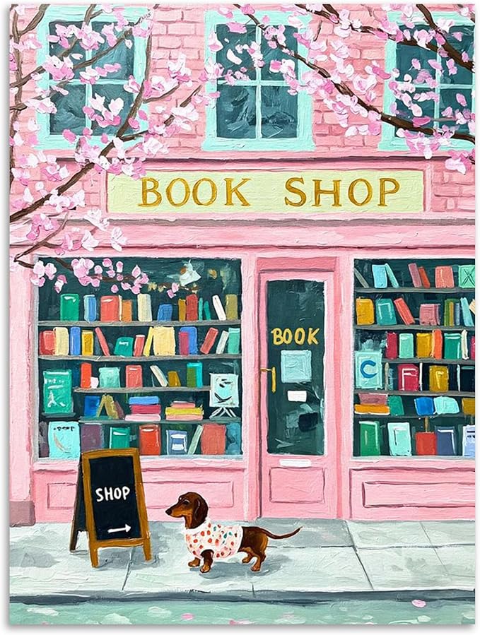 Book Shop Diamond Art Kits for Adults Beginners 12x16 in, DIY Craft Gift | by Kalonyth