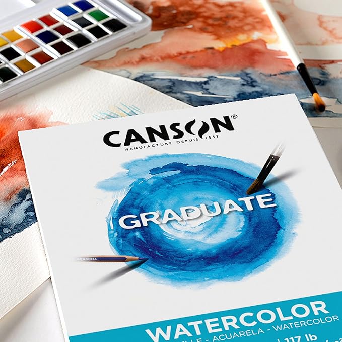 Canson Graduate Watercolor Pad, 9x12 inch, 20 Sheets | Artist Paper - Image 2