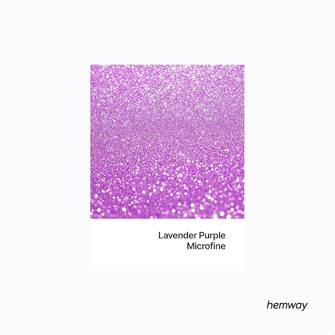 Hemway Polyurethane & Epoxy Resin Glitter 100g / 3.5oz Metallic Crystal Flake Additive for Flooring Jewelry Tumblers Glass Pigment - Microfine (1/256" 0.004" 0.1mm) - Lavender Purple