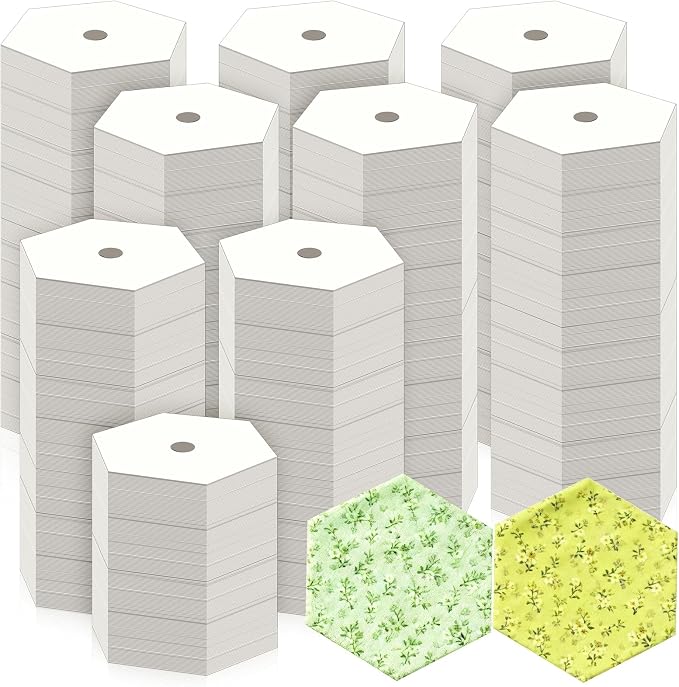 1200 PCS Hexagon Piecing Paper Templates, 0.5" White Paper templates, Quilting by Neworkg