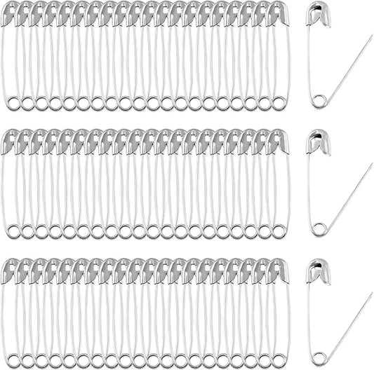 1000PCS 28mm / 1.1 Inch Heavy Duty Quilting Pins, Medium Safety Pins Size 1, Silver Metal Sewing Pins, Sharp Pins for DIY Crafts Jewelry Making Baby Clothing (Nickel Plated)
