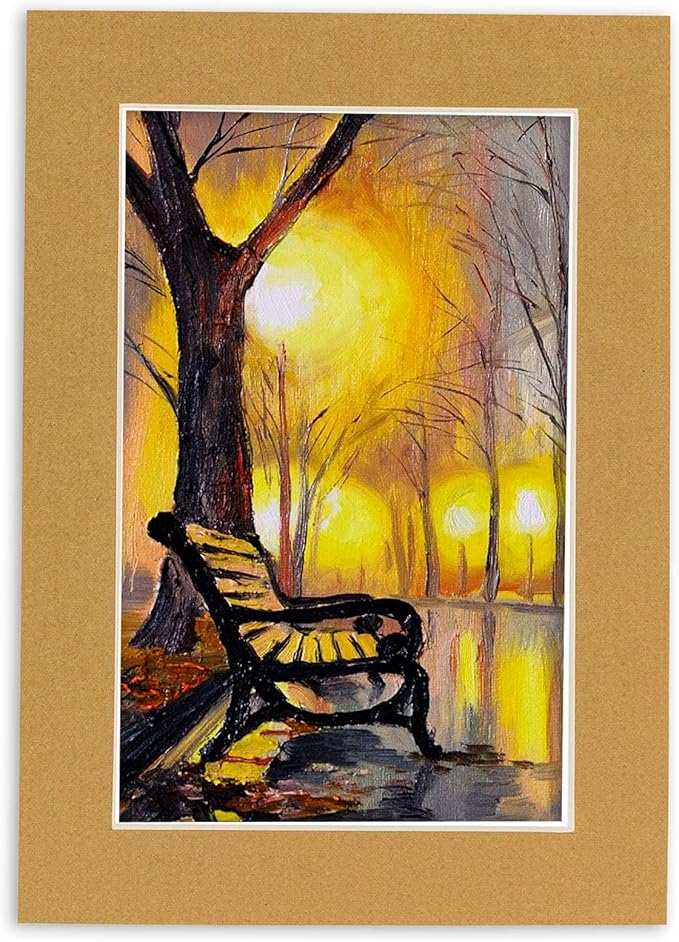 11x14 Mat for 8.5x11 Photo - Precut Rattan Beige Picture Matboard for Frames 11 x 14 Inches - Bevel Cut to Display Art 8.5 x 11 Inches - Acid Free Pack of 100 MATS with Backing Boards & Clear Bags