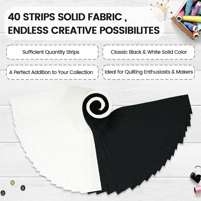 Craftido-20 Options-100% Cotton Jelly Roll Fabric Precut Strips - Image 3