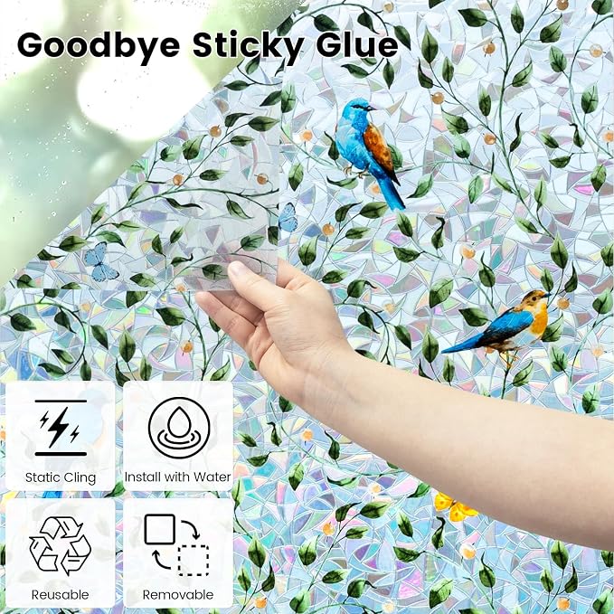 DKTIE Country Rustic Stain Glass Window Film - Image 8