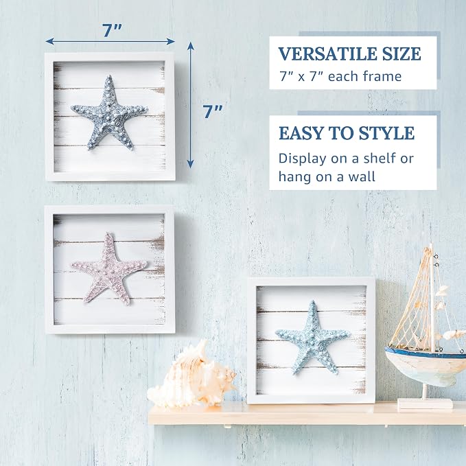 Tide and Tales 3D Starfish Wall Art Coastal Theme Wall Hanging Decoration - Image 3