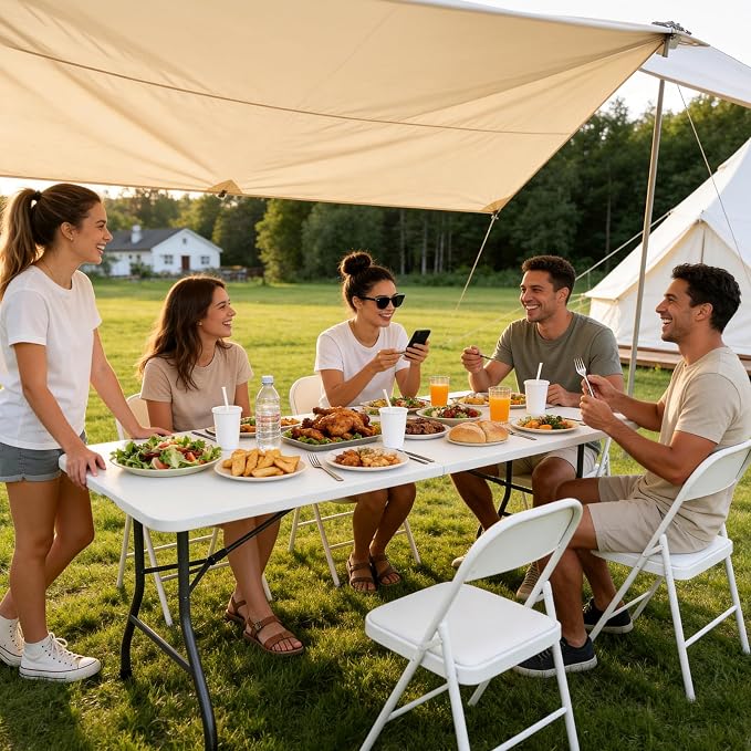 Folding Table, 5 FT Foldable Plastic Table - Image 2