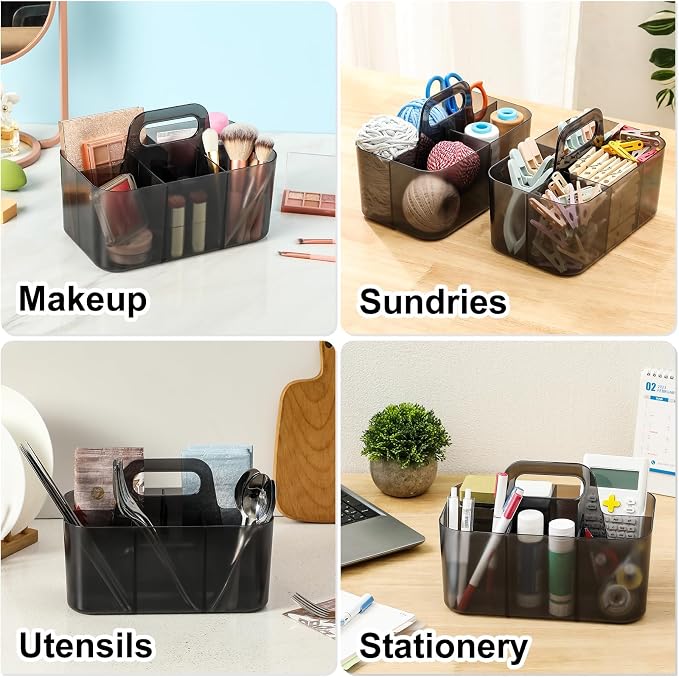 Multiuse Caddy Organizer with Handle, Portable Plastic Tote Bin - Image 2