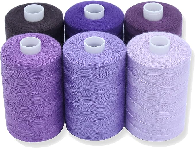 BlesSew Sewing Thread in Purple Color Tones – 6 Spools of Polyester Thread by BlesSew
