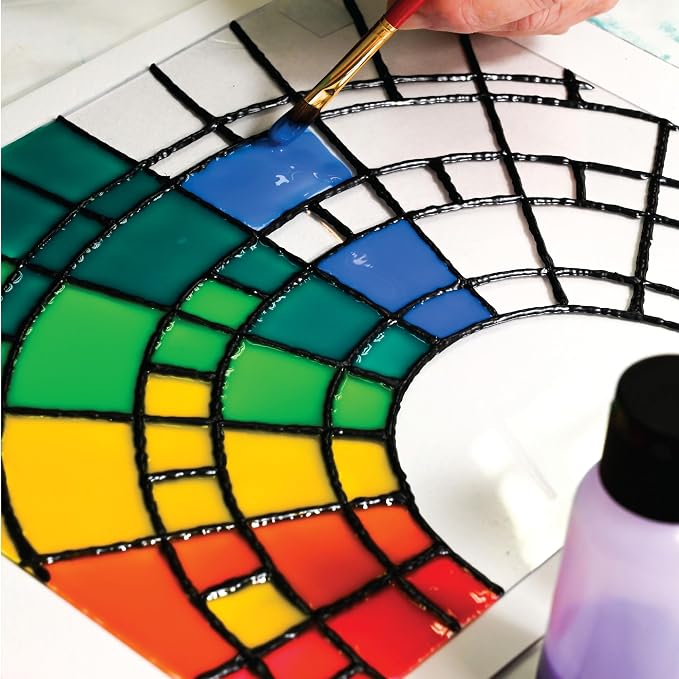 DecoArt Stained Glass Acrylic Paint Combo Set – 10 Colors + 2 Liquid - Image 5