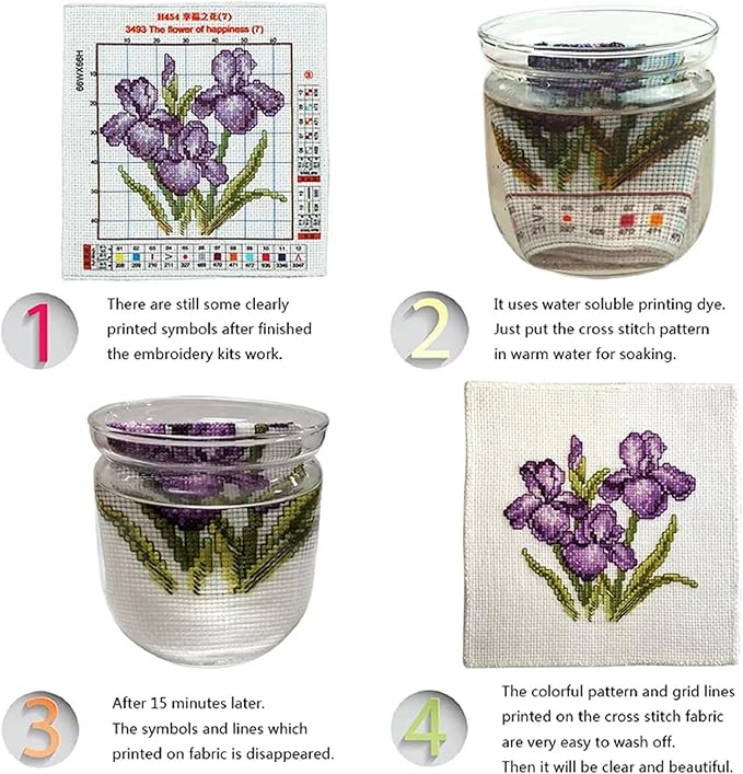 Magxvouy Cross Stitch Kits Stamped Full Range of Embroidery Kits,Cross Stitch Patterns Needlework Kits for Beginners 11CT Printed Kits&Starry Night 16x20 inch