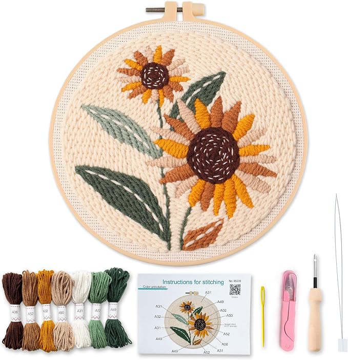 Myfelicity Punch Needle kit, Punch Needle Embroidery Kit by Myfelicityembroiderykit